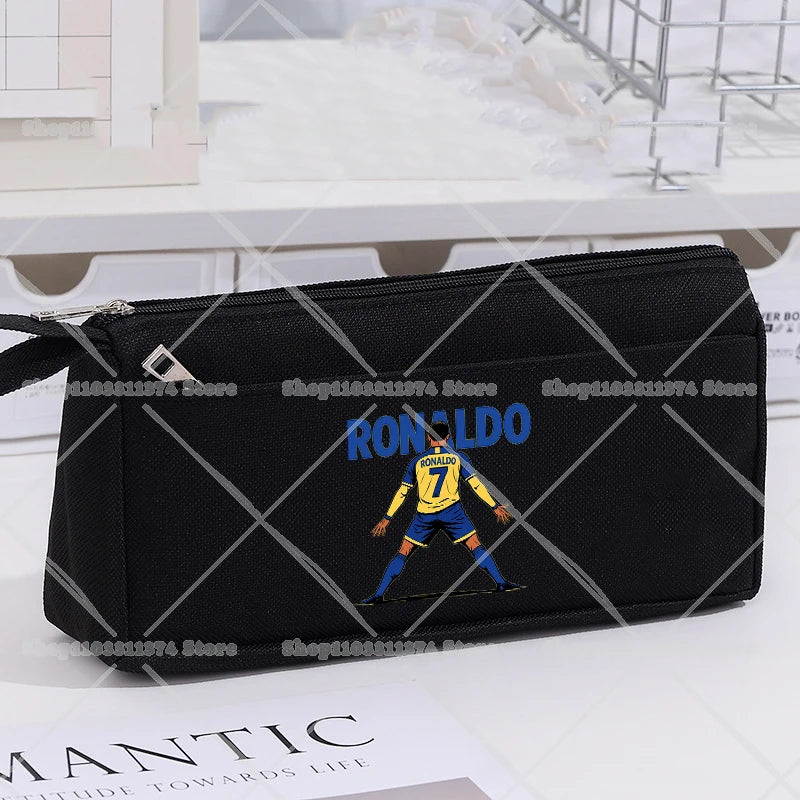 CR7 Pencil Cases Cartoon Football Star Ronaldos Large Pen Bags Fashion Boys Girls Pencil Bag School Stationery Supplies Gift New