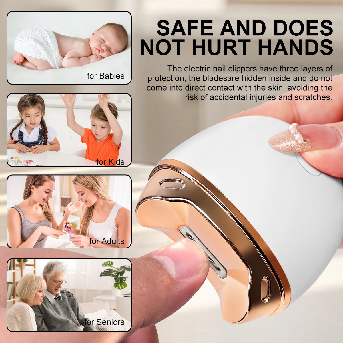 Automatic Nail Scissors Rechargeable Nail Polishing Grinder Automatic Nail Clipper for Baby Nail Trimming Tools