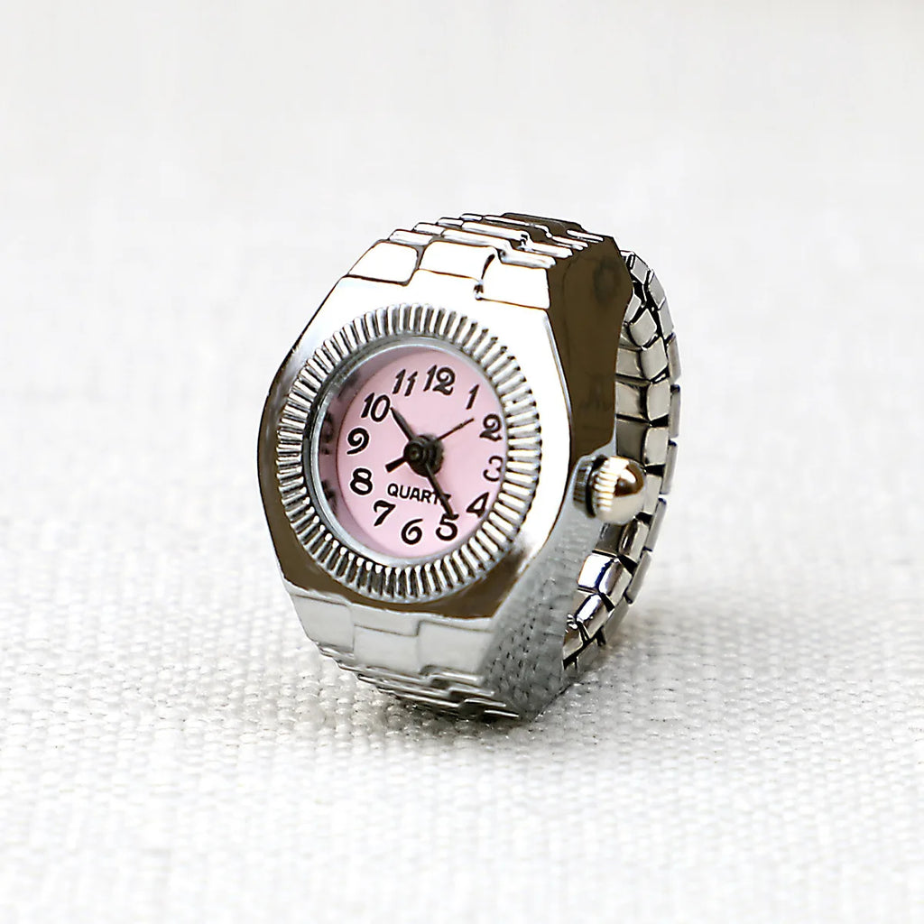 Ring Watch New Hot Selling Creative Alloy Shell Finger Circular Dial Couple Men And Women