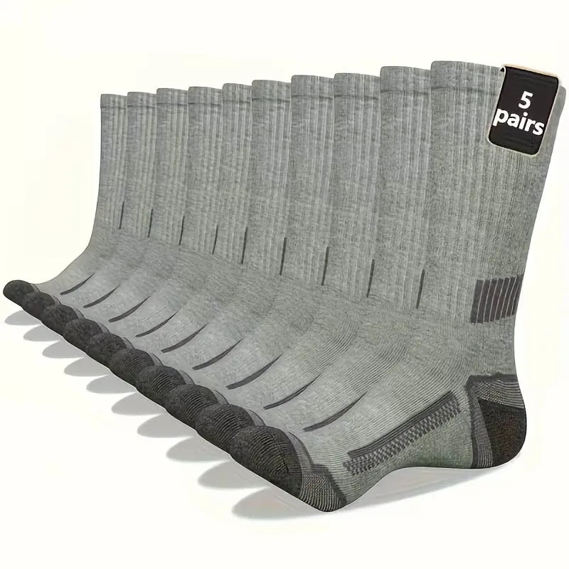 5/10 pairs of men's striped long tube sports socks breathable fashionable suitable for basketball training outdoor running socks