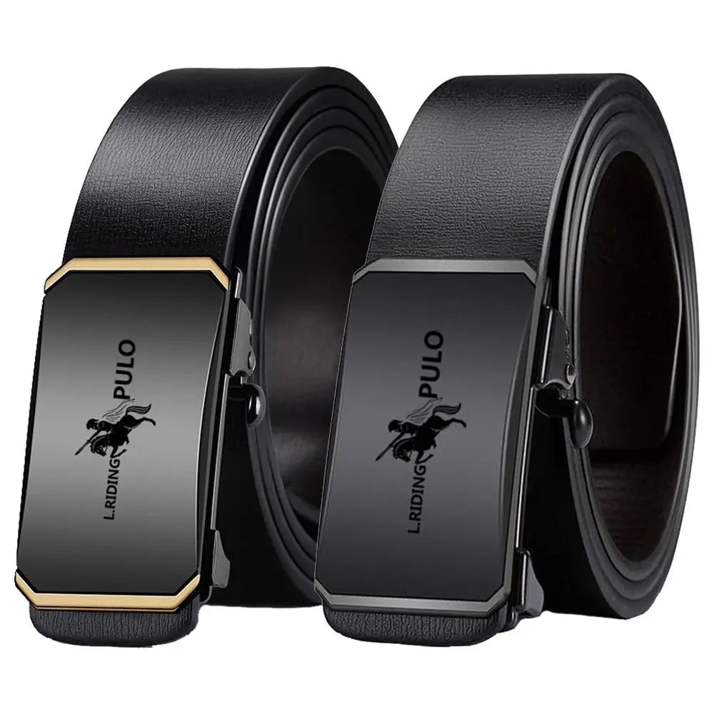 Casual Luxury Design Business Leather Belt Metal Man Waistband Automatic Buckle Belt