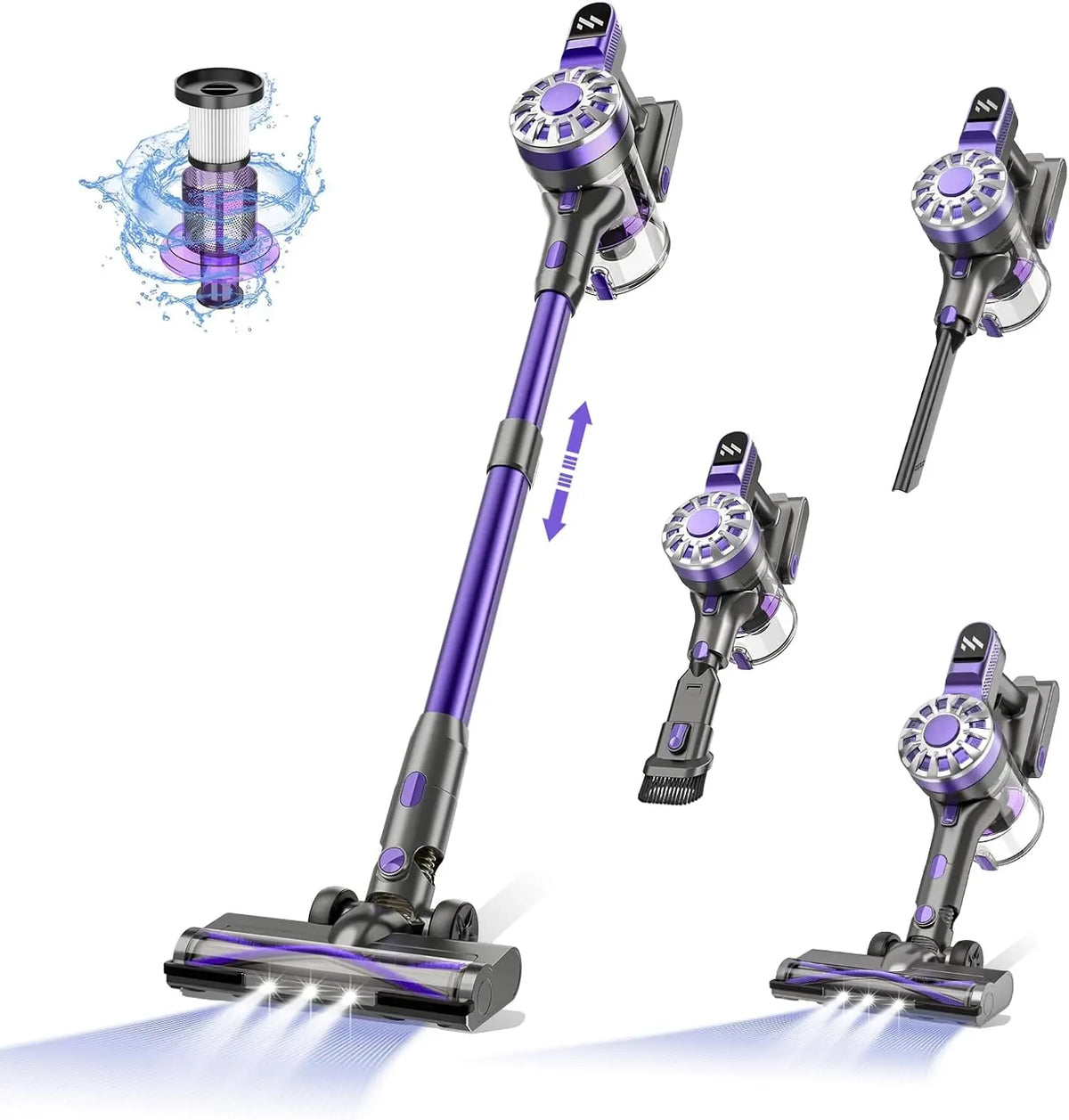 Household Portable vacuum cleaner small large suction hand-held pushrod 2-in-1 cleaning hair telescopic vacuum cleaner