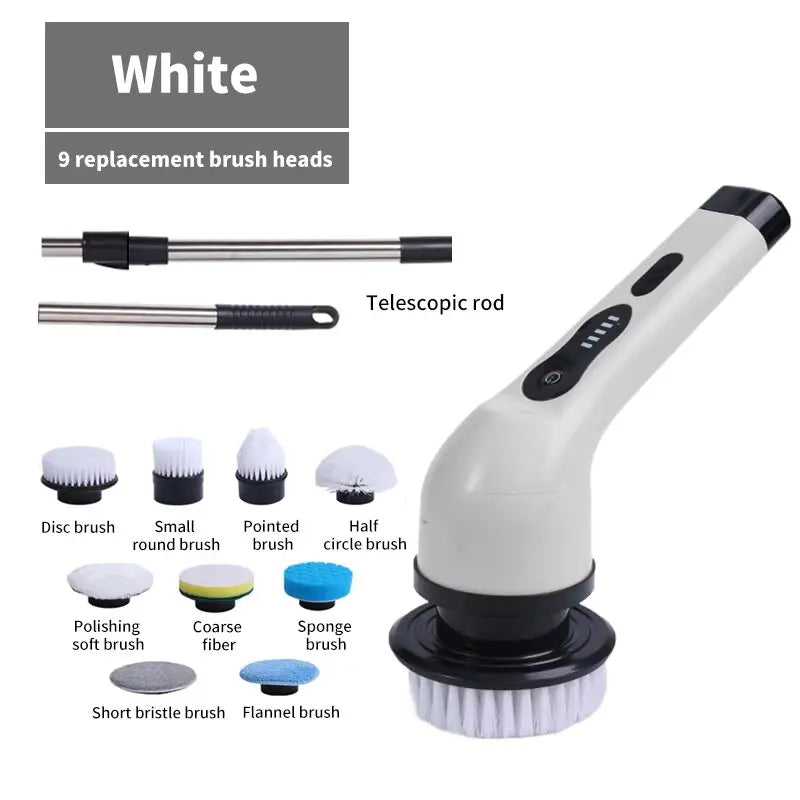 Multi-tool Multifunctional Electric Cleaning Brush, for Rotating Bathroom, Kitchen, Toilet & Automotive Cleaning.
