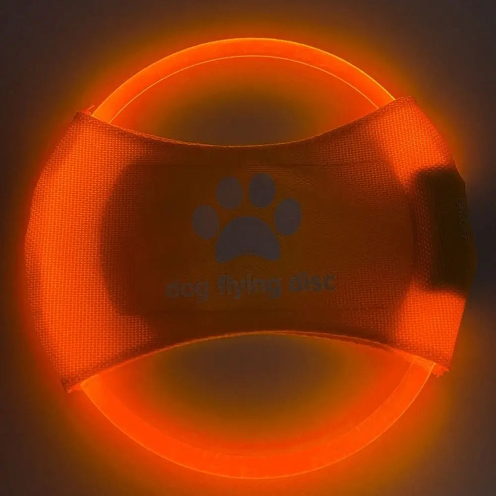LED luminous Dog Flying Discs Glowing Interactive Dog Trainning Toy Self Happy 3 Modes Light Pet Luminous Flying Discs