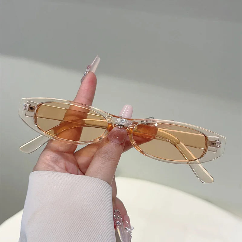 Y2K Classic Vintage Small Frame Sunglasses Women For Men Luxury Brand Design Sun Glasses Punk Popular Hip Hop Oval Shades UV400