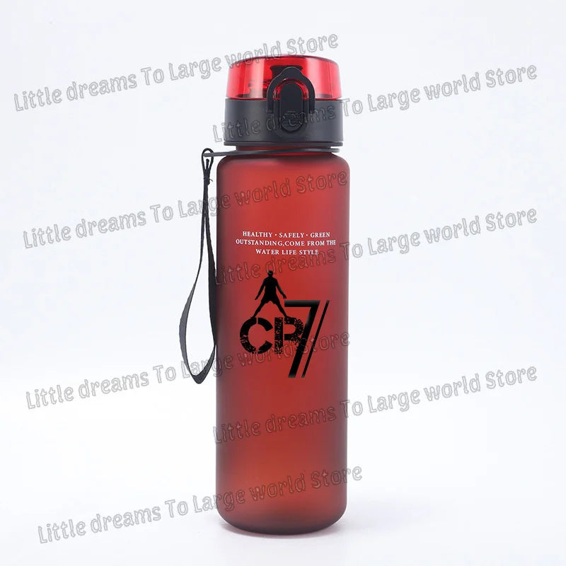 Football Cristiano Ronaldo Water Cup Portable 650ml Large Capacity Sports Plastic Drinking Bottle with Handle for Children Adult