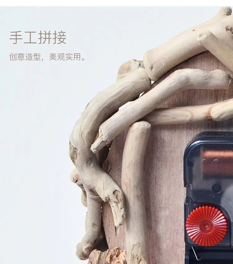 Log Desk Clock Living Room Simple Desktop Ornament Clocks Creative Silent Table Clock Watch Home Decoration