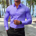 16 colors men's shirts casual fashion long sleeve shirts men's business shirts high quality tops large size fast delivery