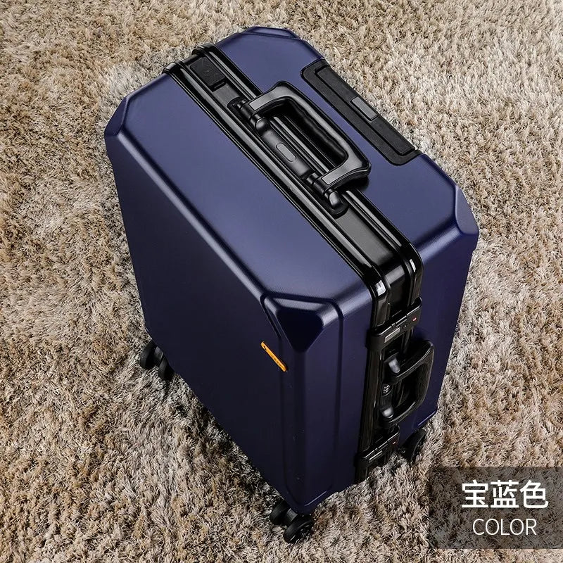 New Fashion rolling luggage aluminum frame USB charging trolley suitcase 20/24/26/28 inch students password travel luggage