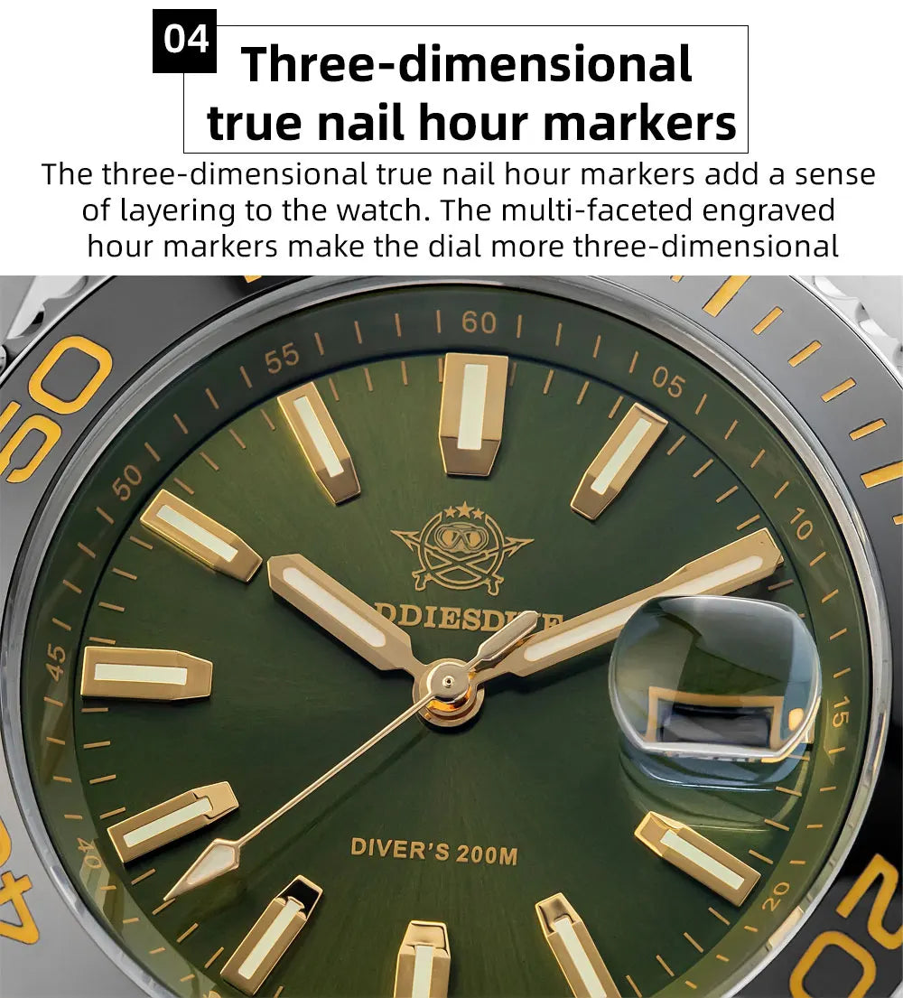 ADDIESDIVE New Diving Watch Men Luminous Cerammic Bezel 316L Stainless Steel 200m Waterproof AR Coated 41mm Quartz Wristwatch