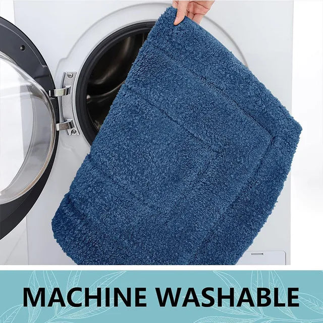Microfibre Bathroom Rugs Non-Slip Washable Bath Doormat Water Absorbent Resist Dirt Bath Carpet Shower Velveteen Foot Mat