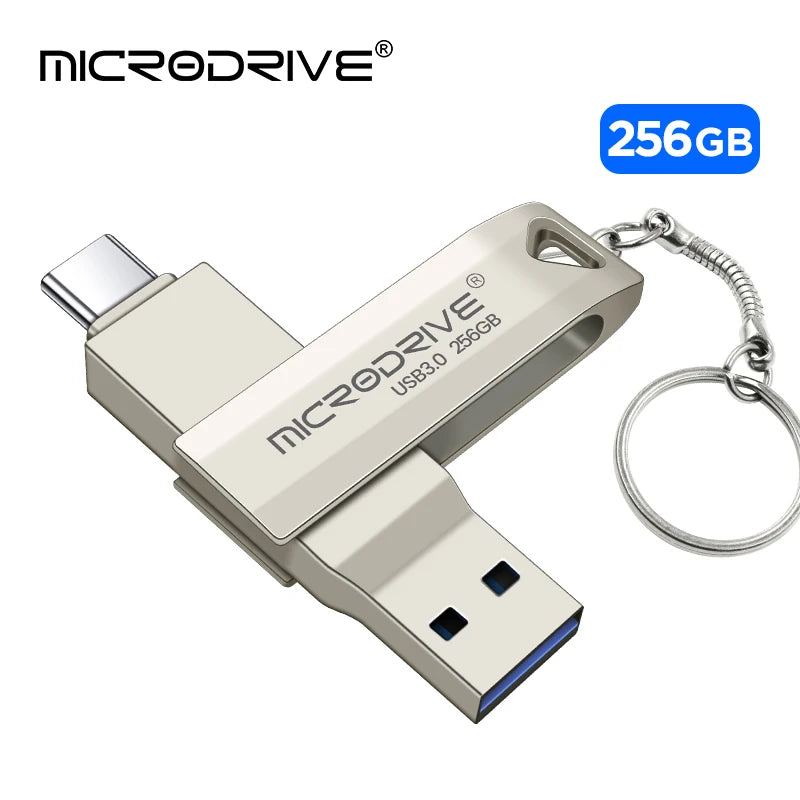 2 in 1 OTG USB-C Flash Pen Drive Metal Memory Stick Usb 3.0 flash Disk 64GB 128GB 256G 512G USB3.0 Type-C Pendrive