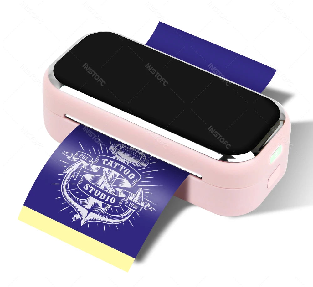 80mm Tattoo Stencil Printer Thermal Tattoo Printer with 3inch Transfer Paper Wireless Bluetooth Mini Portable Printer DIY Artist