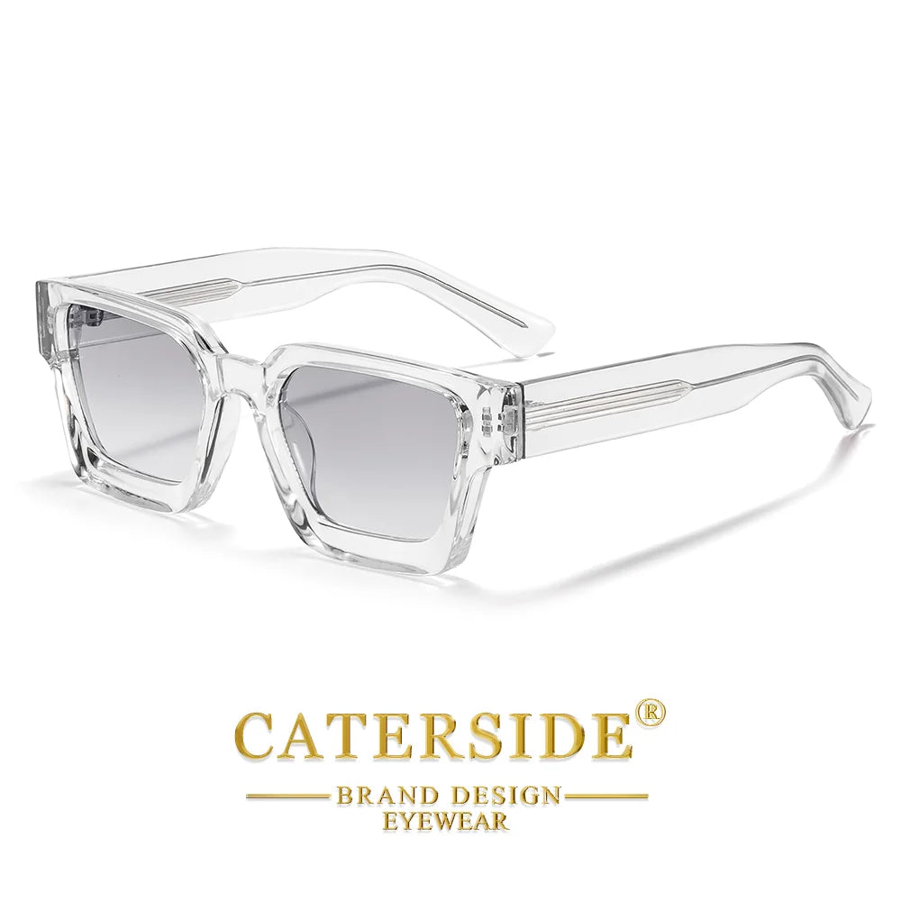 CATERSIDE New Men's Thick Frame Sunglasses Square Frame Gradient Suneyewear Women's Luxury Gift Outdoor Travel Eyewear UV400