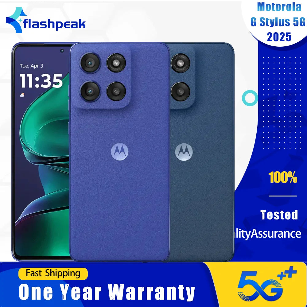 Original Motorola Moto G Stylus 2025 5G Mobile Phone XT2517-X 6.7" AMOLED 120Hz Snapdragon 6 Gen 3 Octa-Core Android CellPhone