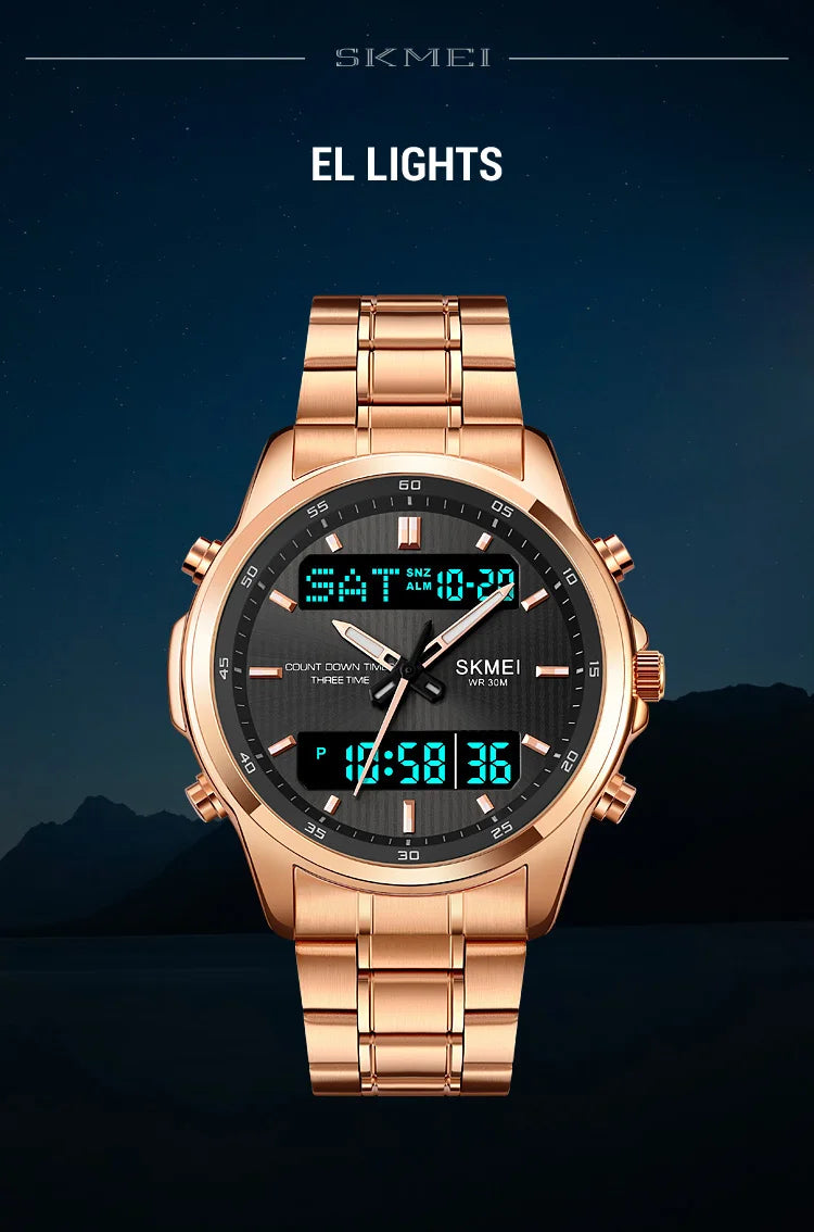SKMEI 2049 Brand Electronic Watches for Man Fashion Large Dial Wristwatch Luminous Alarm Clock Calendar Casual Men Digital Watch