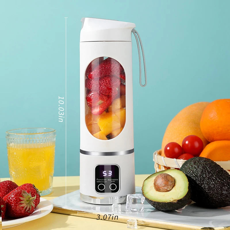 1 small portable blender and juicer - rechargeable via USB, personal wireless blender with stainless steel blades