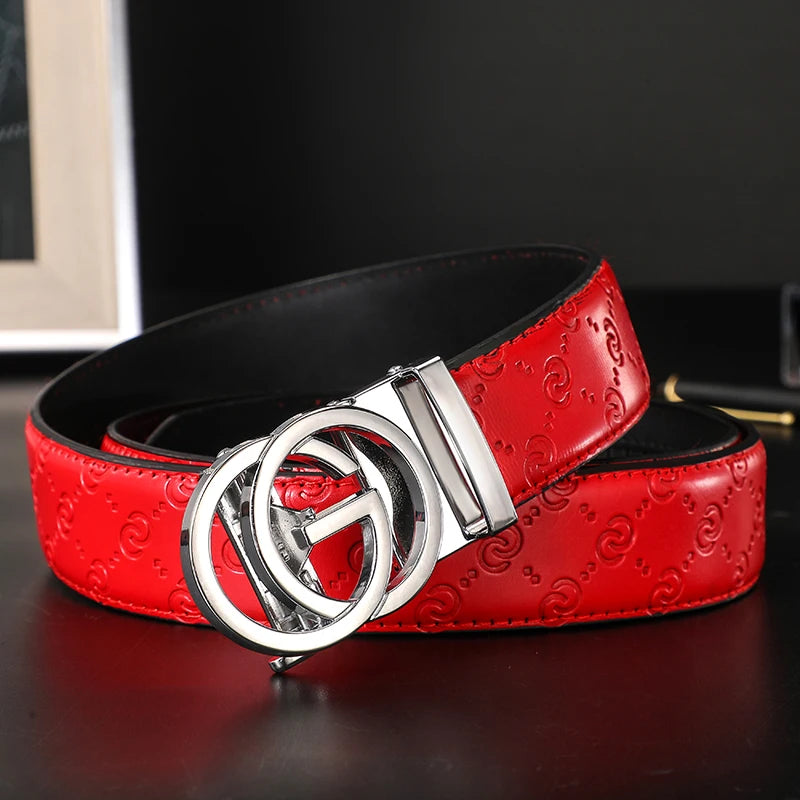 2025 High Quality New 3.4cm Belt women Luxury Automatic Buckle Leather Strap for men Belt Designers Brand Male Belt for jeans