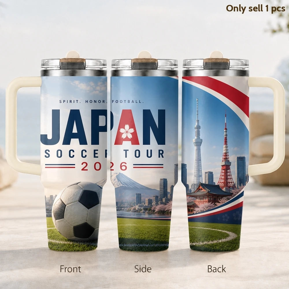 2026 France Football City Design Vacuum Flasks 40oz 3rd Gen Insulated Stainless Steel Tumbler Cup with Handle Straw Lid Gifts