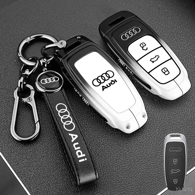 3 Button Metal Car Key Case Cover Key Protect Shell For Audi A3 A4 Q3 Q5 TT A1 A4L A5 Q5L Q7 A6L A7 A8L A6 S3 S4 RS5 RS Sticker