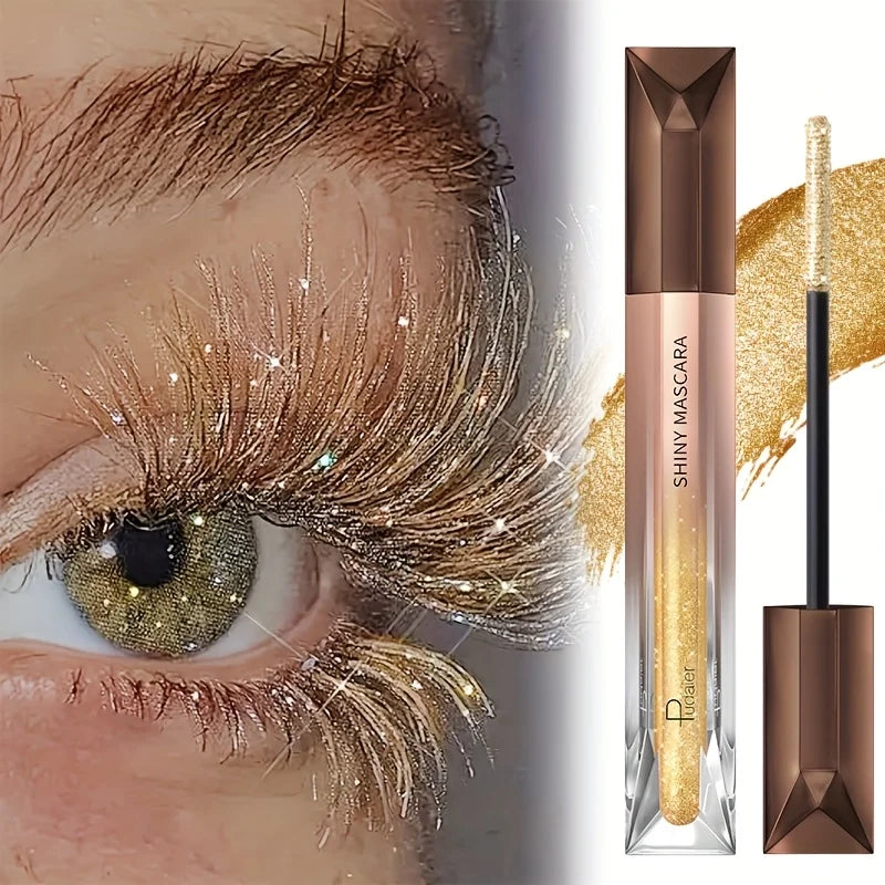Glitter Sparkling Mascara，Long-Lasting, Effects, Waterproof, Smudge-Proof , crushed diamond mascara pearlescent fine flash