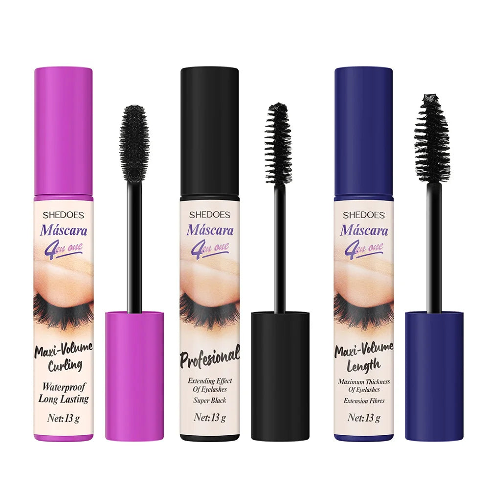 4D mascara is long-lasting, slender, curled and dense, waterproof, sweat-proof and non-smudging.