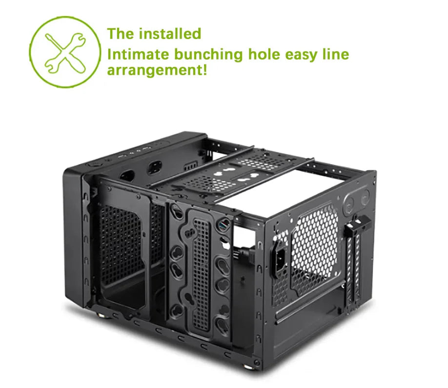 Golden Field Foresee N1 Desktop Computer Case MINI-ITX Mini Chassis Support 18*22CM Motherboard 4 Drive