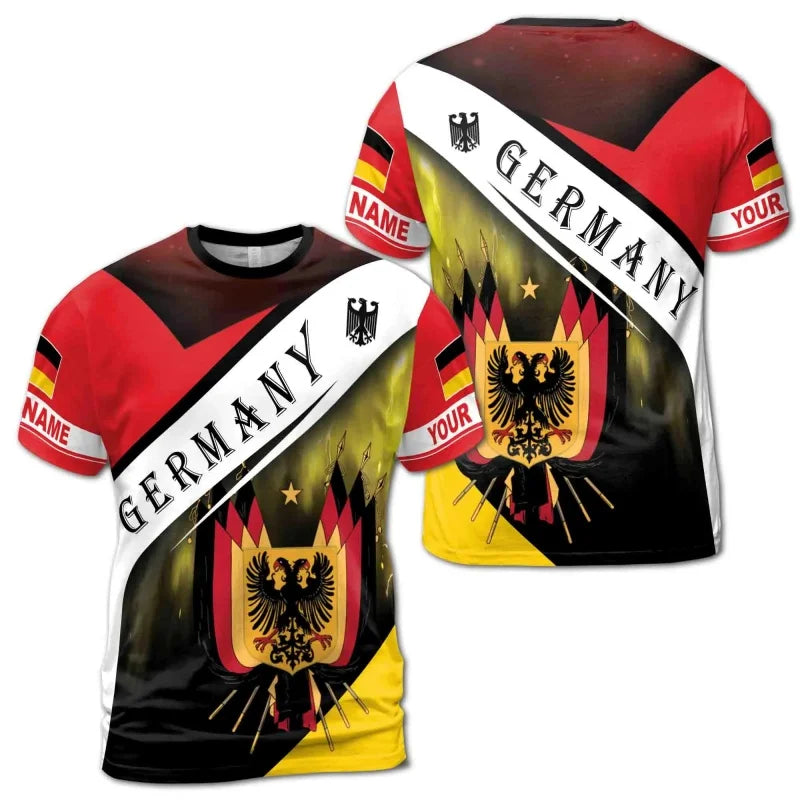 3D Printed Germany Emblem T-Shirt For Men German Unification Day Pattern Tees Summer Casual Street O-Neck Short Sleeve T Shirts