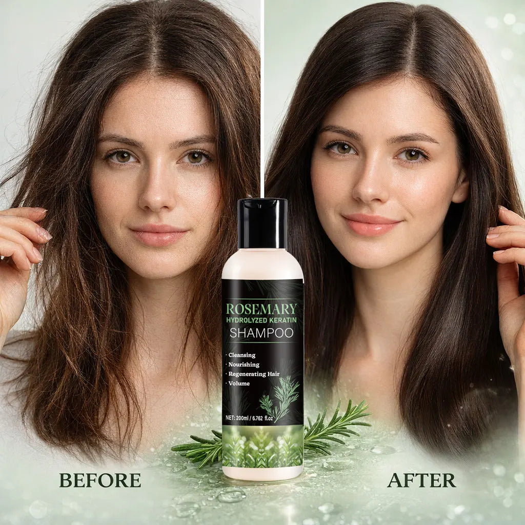 200ml Organic Rosemary  Shampoo Hair Growth for Women and Men,Natural Thickening & Strengthening Shampoo with Hydrolyzed Keratin
