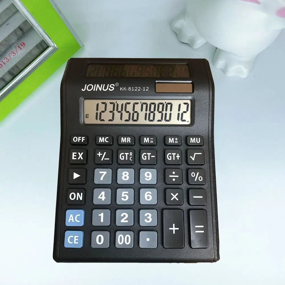 Multifunctional Solar Dual-Screen Calculator Efficient Calculation Stationery 12 Digits Calculator Portable Large Screen Display