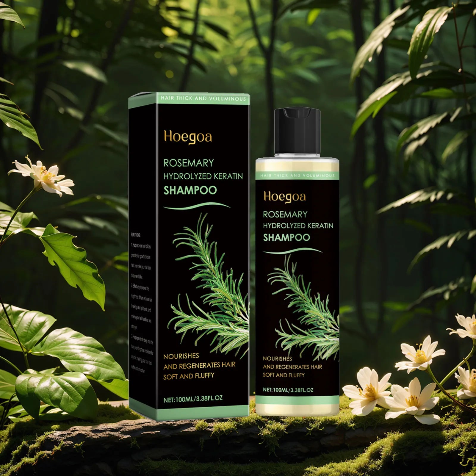 Rosemary Hydrolyzed Keratin Shampoo Repair Dry Damaged Frizzy Cleansing Strengthen Moisturizing Scalp Root Hair Regrowth Shampoo
