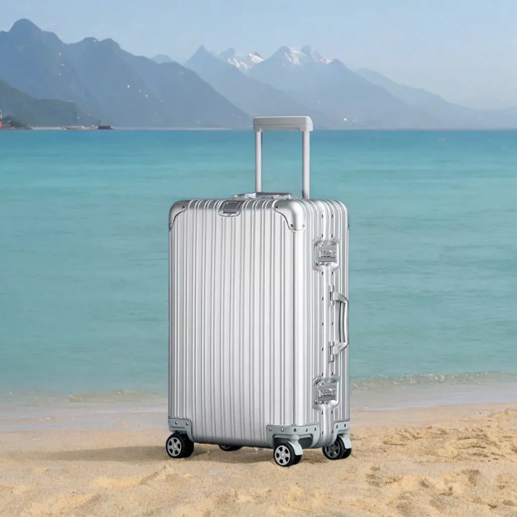 All Aluminum-magnesium Alloy Travel Suitcase High Quality Rolling Luggage 20/24/26/30'' Trolley Luggage Carry-On Cabin Suitcase