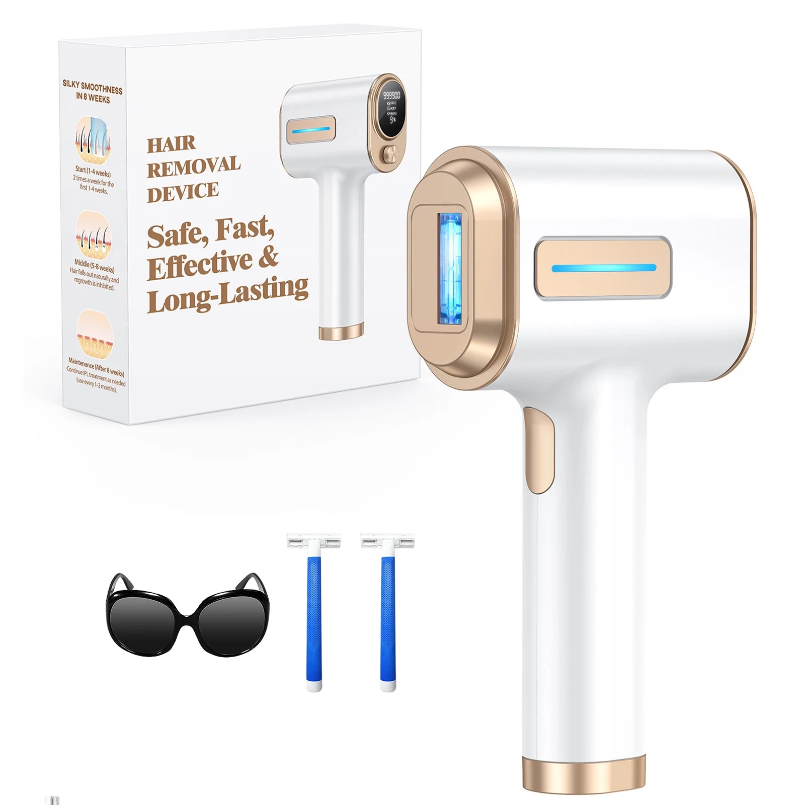 999900Flash Painless IPL Hair Removal Laser Epilator Electric Hair Remover Permanent Photoepilator Whole Body Treament for Women