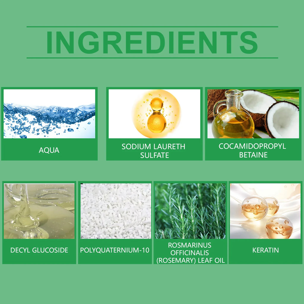 Rosemary Shampoo Hair Growth Deep Cleansing Scalp Anti Dandruff Oil Control Strengthening Root Nourish Hair Volumizing Shampoo