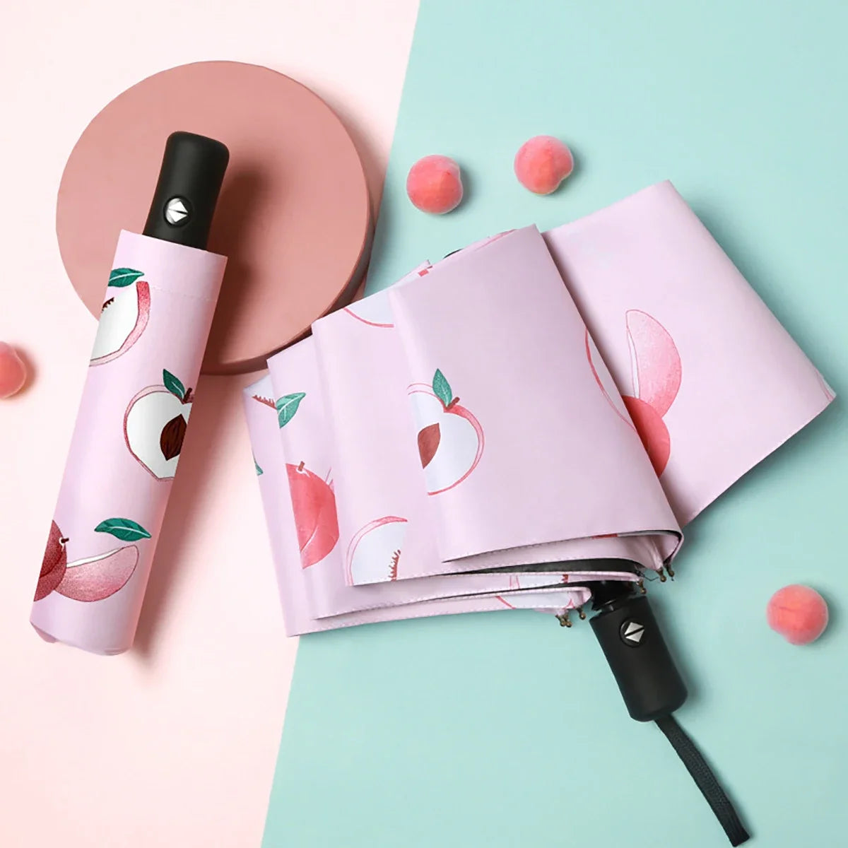 Umbrella Fruit Folding Fully Automatic Rain and Shine Dual Purpose Male and Female Students Korean Version Sun Shading Umbrella