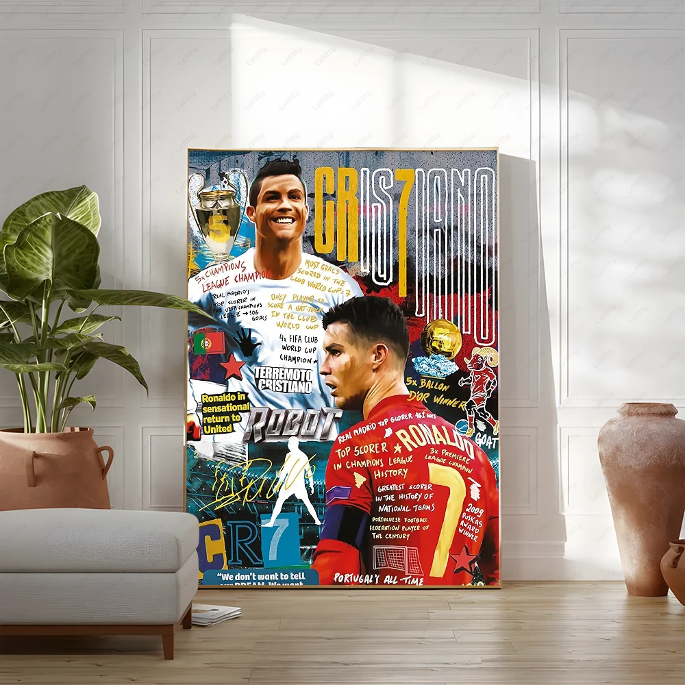C-Cristiano R-Ronaldo CR7 Classic Vintage Poster Wall Art Painting Study Nordic Home Decor