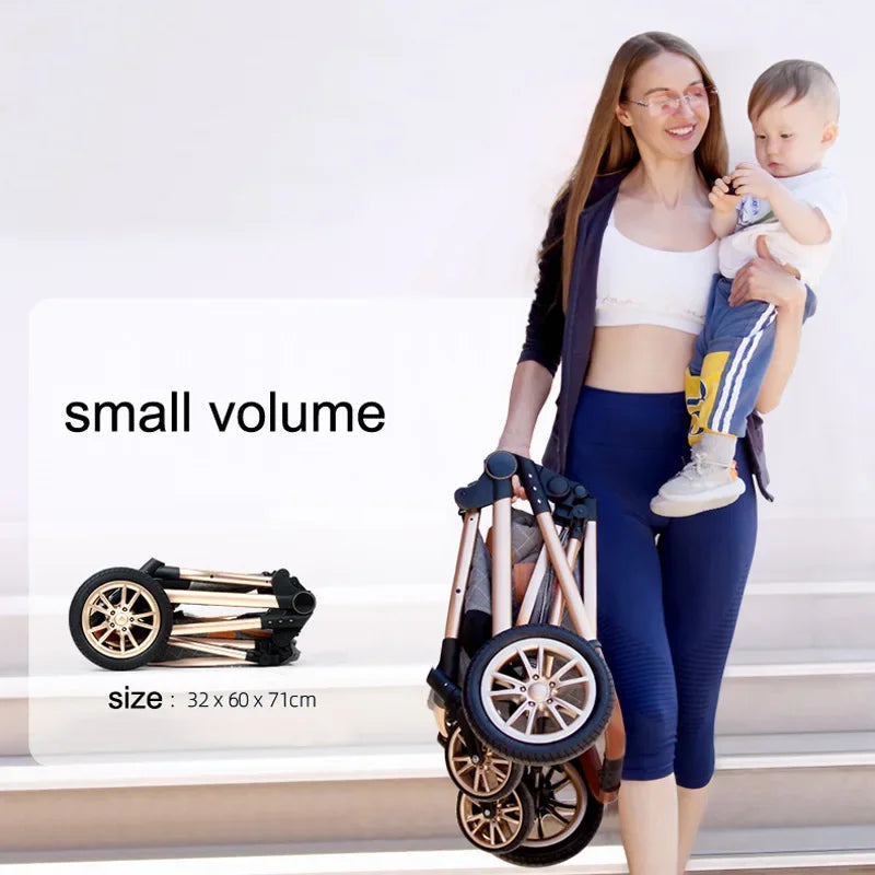 New 2 in 1 Baby Stroller High Landscape Carriage Light Newborn Pram Shock Proof Two Way  Kid Car Baby Comfort Cart 2024