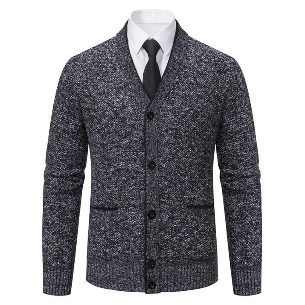 2025 New Autumn Winter Brand Fashion Knitted Sweater Men Cardigan Sweater Black Korean Casual Coats Jacket Mens Clothing