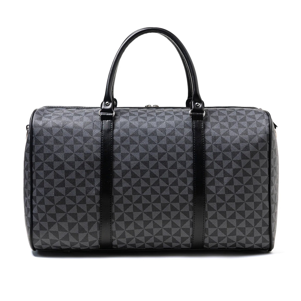 Black Large-Capacity Men's Zipper Travel Bag, with Dual Handles and Wide Shoulder Strap for Cross-Body Wear, Suitable for Travel, Business Trips, Gym Use, Suitable for All Seasons, Practical and Versatile, Can Be Carried on t