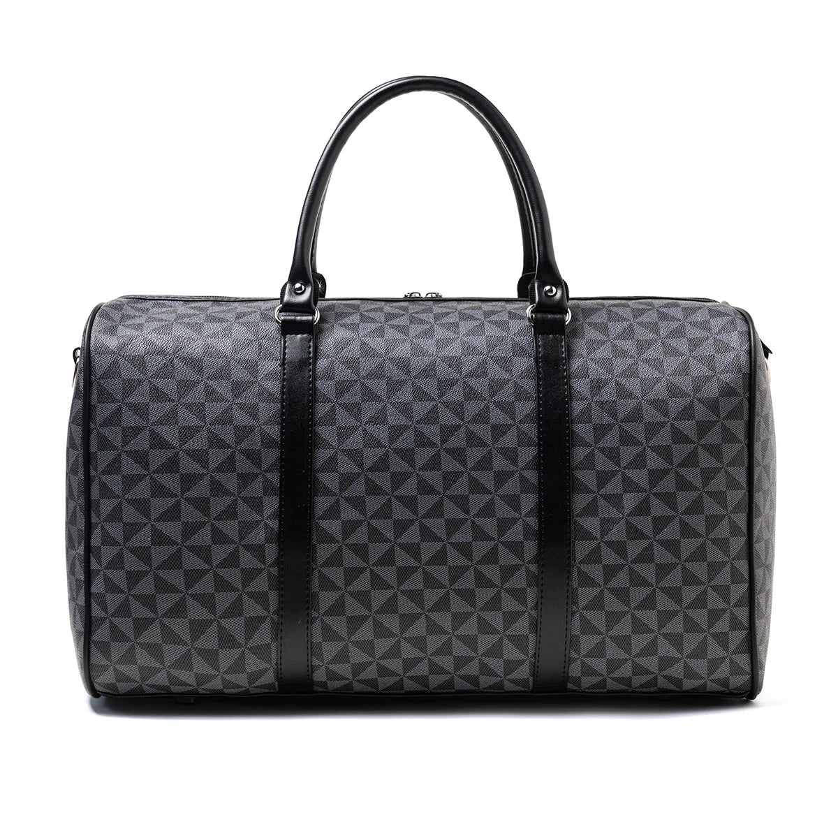Black Large-Capacity Men's Zipper Travel Bag, with Dual Handles and Wide Shoulder Strap for Cross-Body Wear, Suitable for Travel, Business Trips, Gym Use, Suitable for All Seasons, Practical and Versatile, Can Be Carried on t