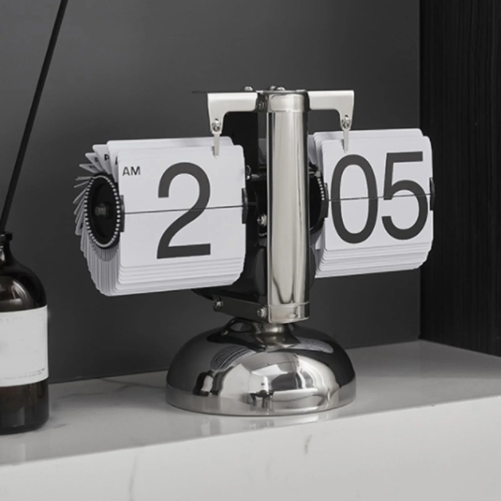 Clock Digital  Down Clock Retro Minimalist Single Foot Mechanical Auto  Clock Desk Clock for Home Livingroom