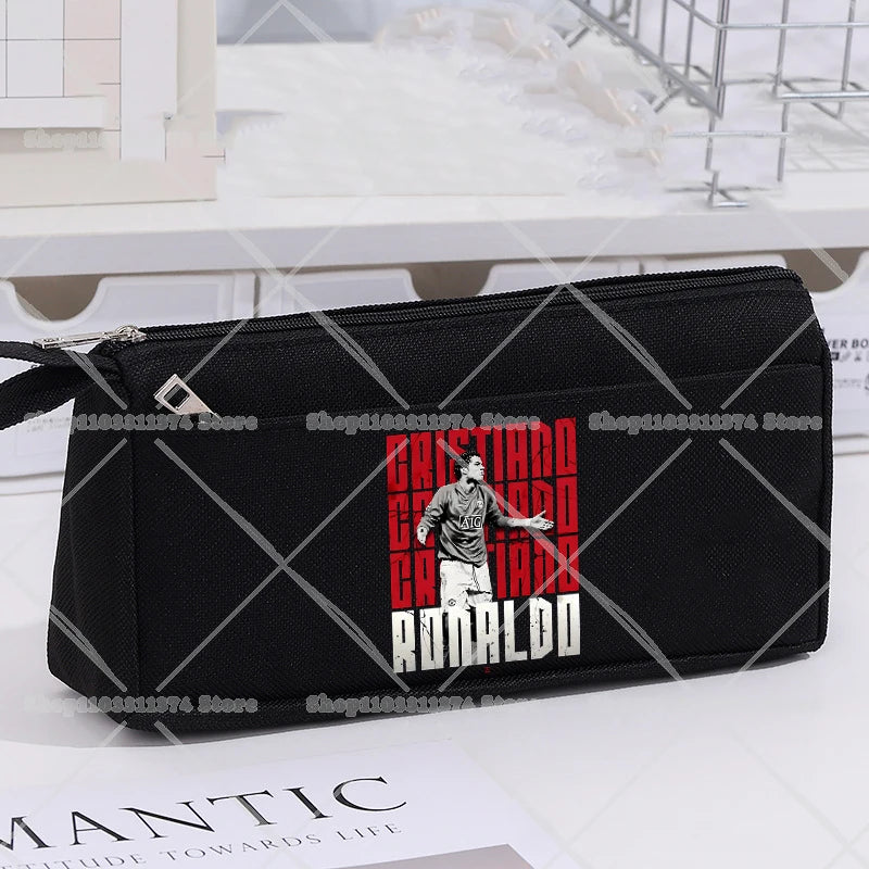 CR7 Pencil Cases Cartoon Football Star Ronaldos Large Pen Bags Fashion Boys Girls Pencil Bag School Stationery Supplies Gift New