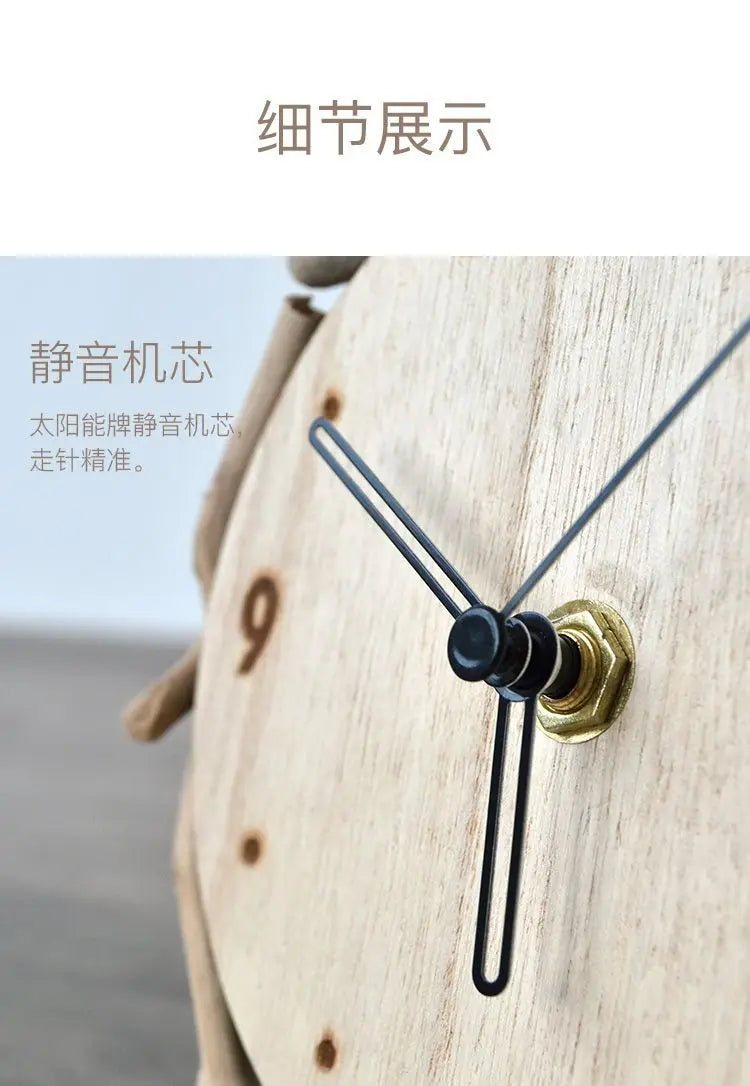 Log Desk Clock Living Room Simple Desktop Ornament Clocks Creative Silent Table Clock Watch Home Decoration