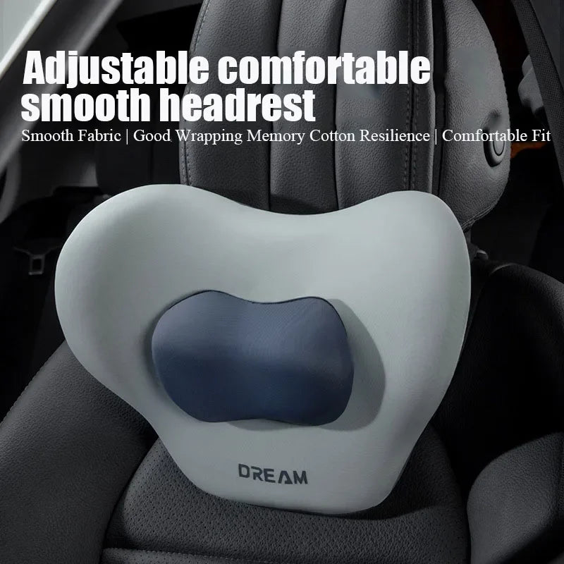 Car Seat Pillow Adjustable Neck Pillow Lumbar Support Pad Breathable Memory Foam Slow Rebound Pillow Universal Lumbar Cushion