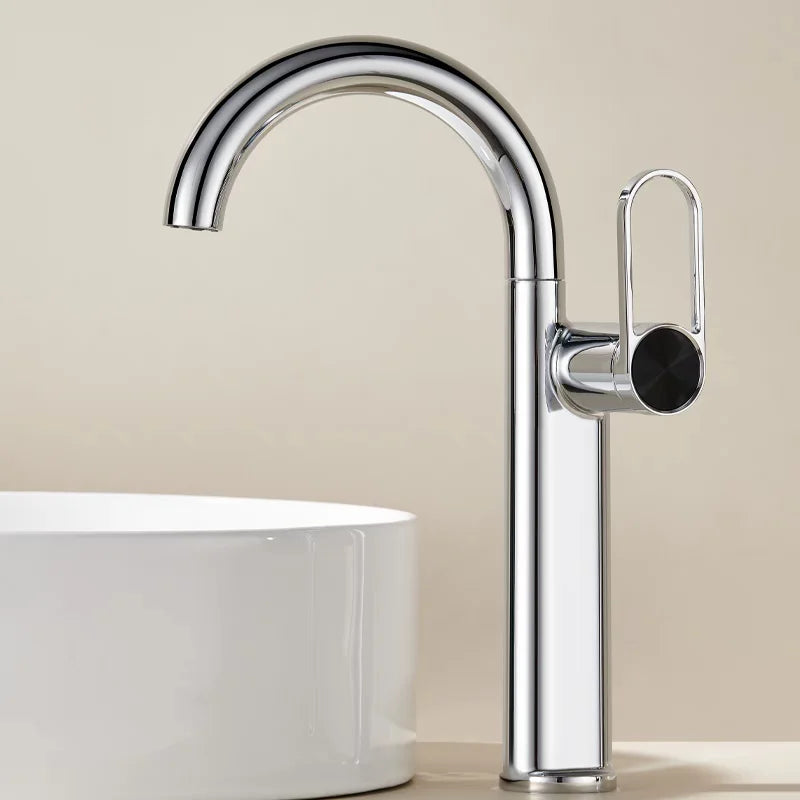 Swivel Spout Tall Washroom Faucet Mixer Torneiras De Cozinha Para Pia De Banheiro Household Brass Basin Bathroom Tap Hot Cold