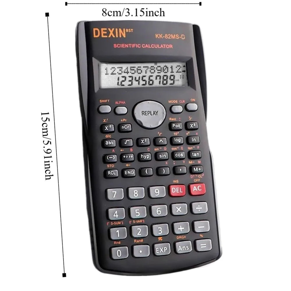 12 Digits Display Scientific Calculator 2-Line Screen Multifunctional 240 Functions Calculator Portable Simple Operation
