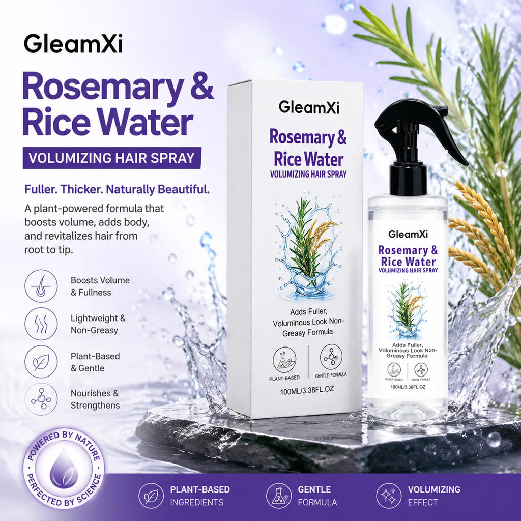 Rice Water Hair Volumizing Spray Rosemary Extract Fuller Look Mist Plant Based Non Greasy Fine Thin Hair Care
