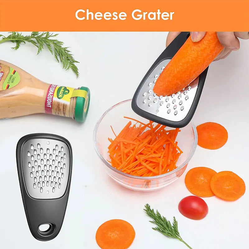 6 Pieces Kitchen Gadgets Set Space Saving Cooking Tools Cheese Grater Bottle Opener Vegetable Peeler Pizza Cutter Garlic Grinder