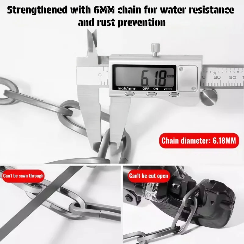 Heavy duty bicycle chain lock portable road mountain bike safety lock bicycle motorcycle scooter lock anti-rust bicycle lock
