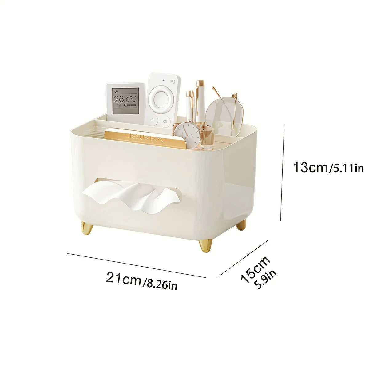 Tissue Box Home Living Room Desktop Multi Functional Desktop Manager for Home Office Desk
